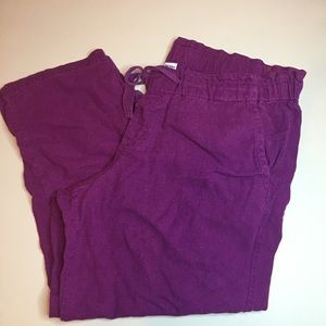 Ladies Old Navy linen blend crop pants size medium